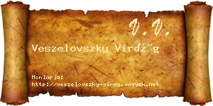 Veszelovszky Virág névjegykártya